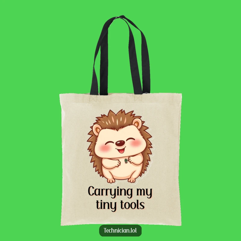 Funny Hedgehog Tote Bag: Giggle-Worthy Gadget Carrier, Perfect Humorous Gift for Shoppers