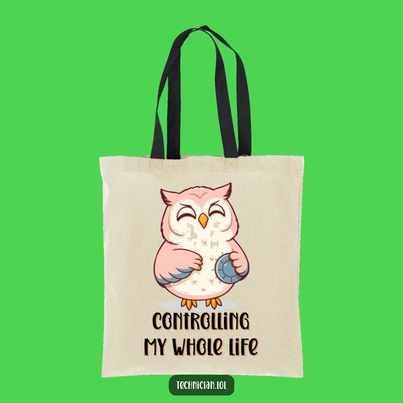 Funny Owl Control Panel Tote Bag: Carry Your Calm, Hilarious Gift