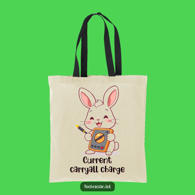 Funny Bunny Multimeter Tote Bag: Carry Your Gear with Electrical Engineering Humor