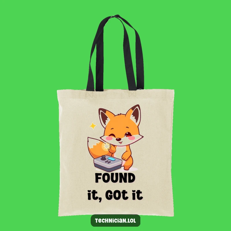 Funny Fox Tech Tote Bag: Gamer Accessory, Perfect Humorous Gift