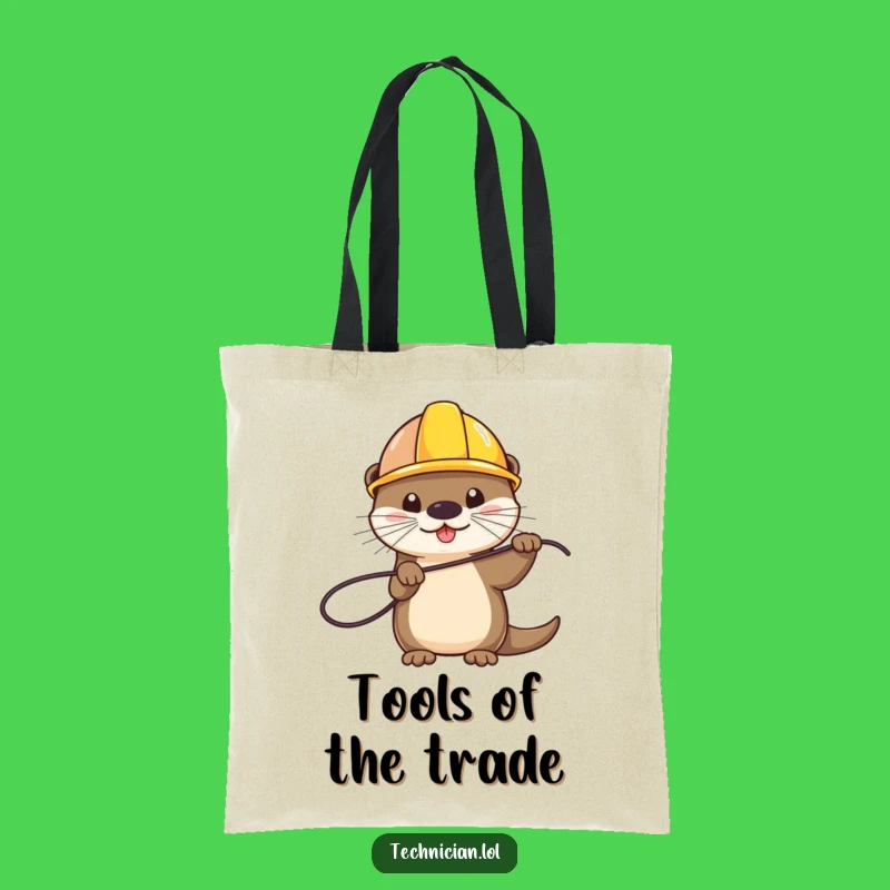 Funny Otter Hard Hat Wire Tote Bag - Carry Your Tools with a Laugh!