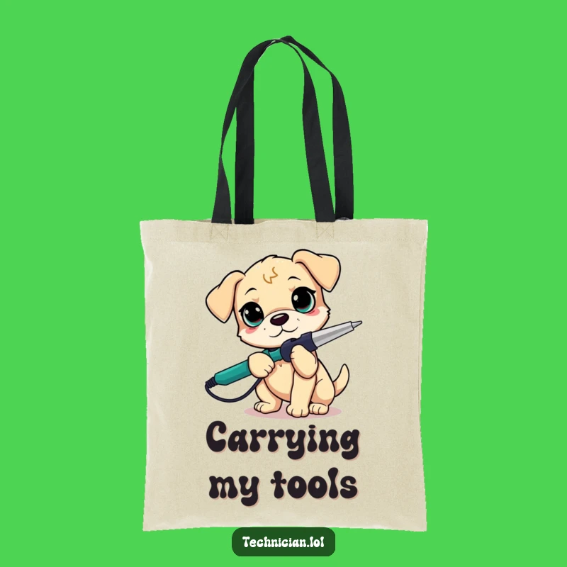 Funny Puppy Soldering Tote Bag: Carry Your Tools with DIY Doggy Charm