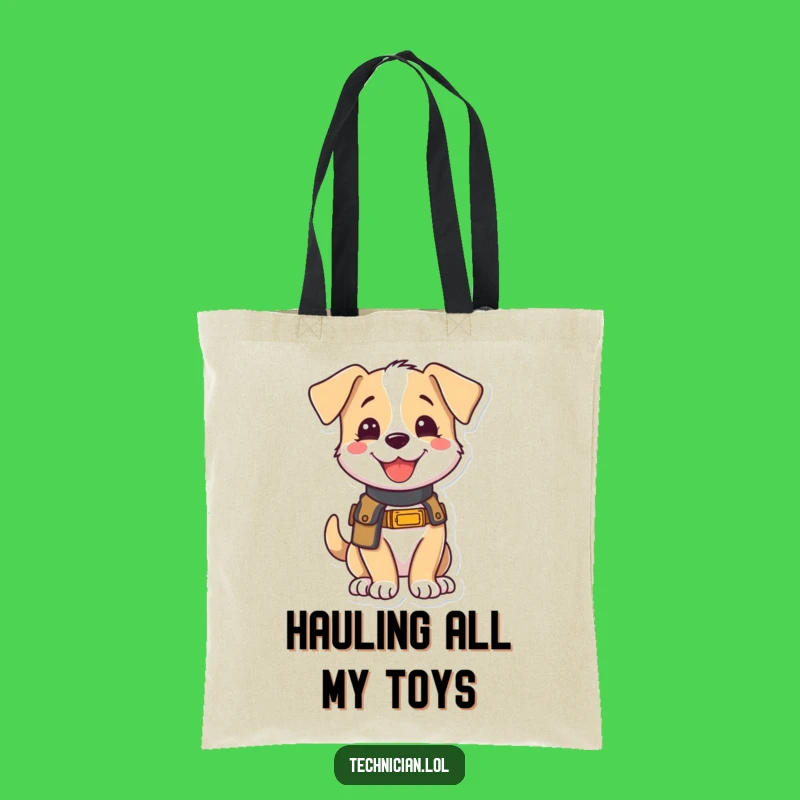 Funny Puppy Tote Bag: Eager Helper's Carry-All, Perfect Humorous Gift for Shoppers