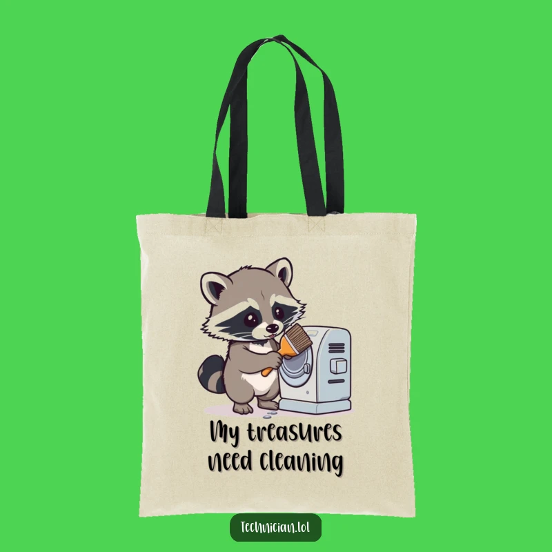 Funny Raccoon Tote Bag: Grime-Busting Carry-All, Perfect Humorous Gift for Organizers