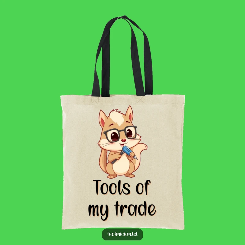 Funny Squirrel Shopping Tote: Durable Engineer Squirrel with Screwdriver, Chic Funny Gift Bag