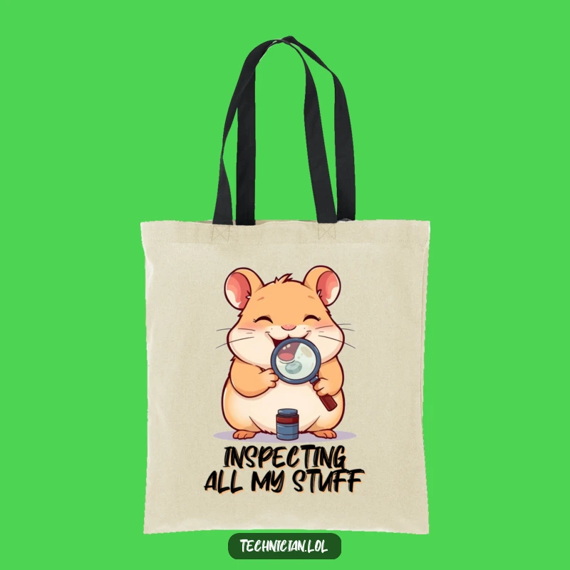 Funny Hamster Magnifying Glass Tote Bag: Carry Your Curiosity, Hilarious Gift