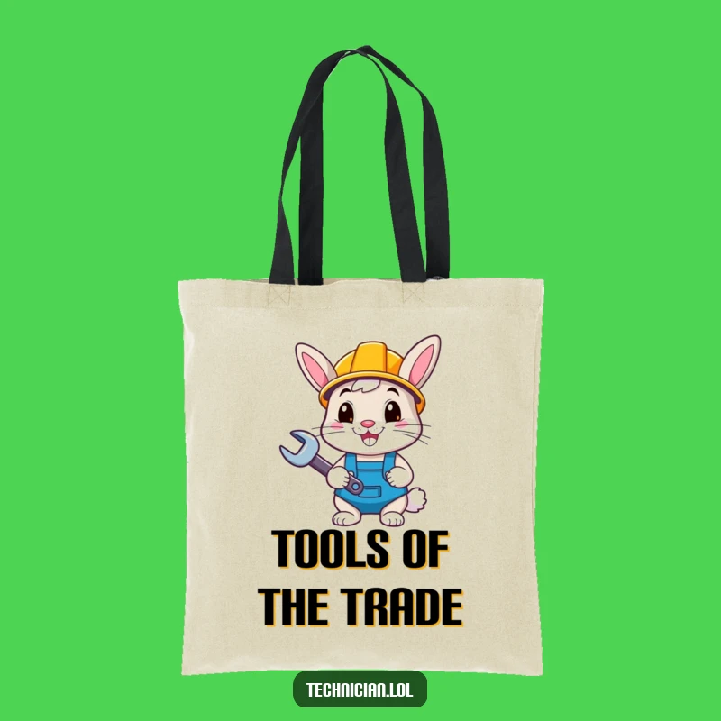 Funny Bunny Builder Tote Bag: Durable DIY Accessory, Hilarious Handy Person Gift
